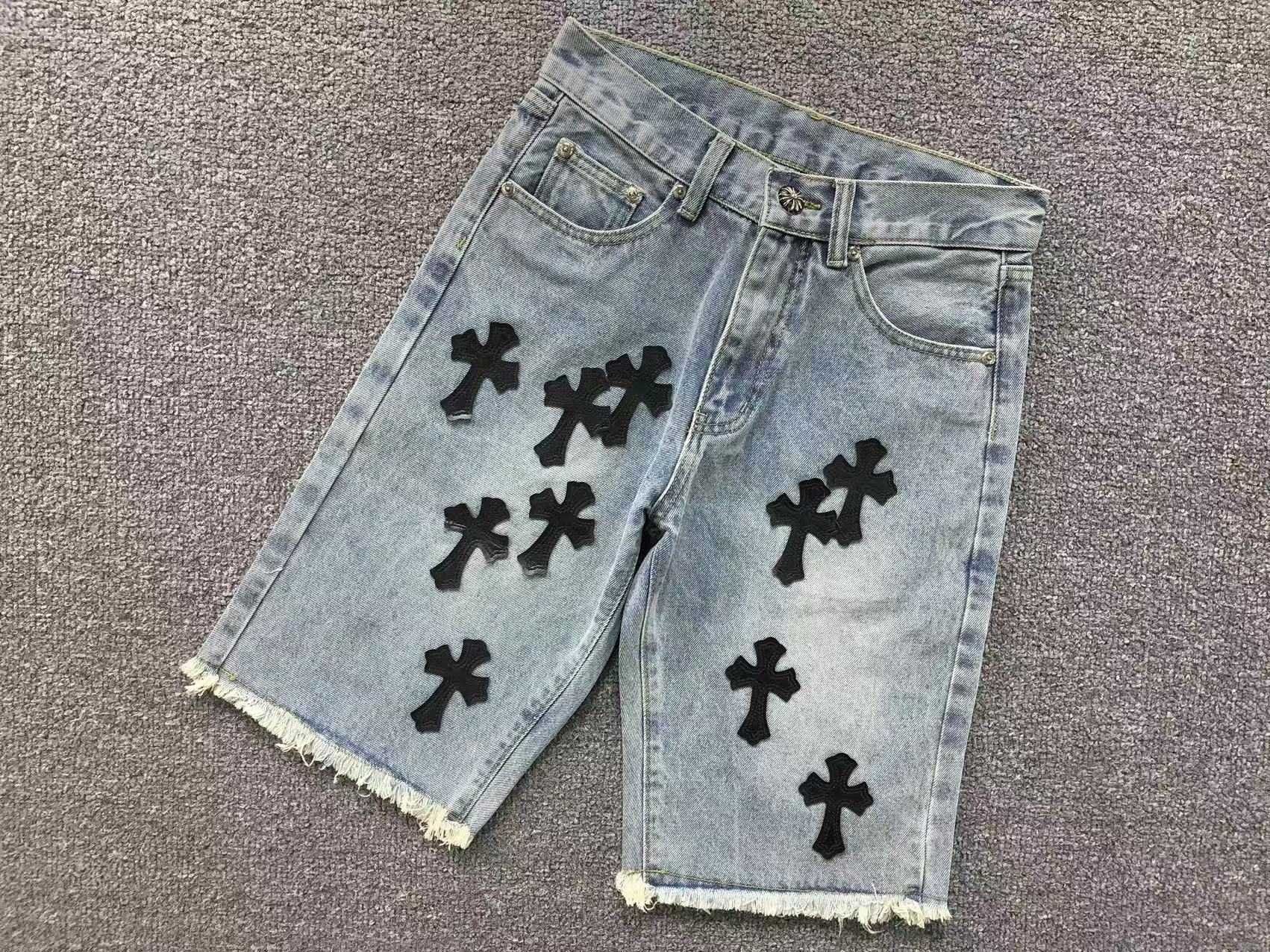 Джинсові шорти Chrome Hearts шорты хром хартс