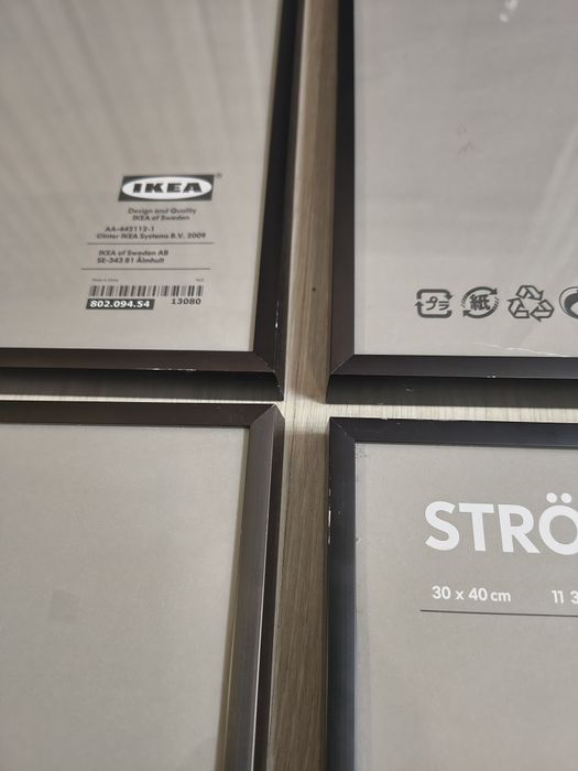 Ikea Stromby 30x40cm, ramki aluminiowe 9szt.