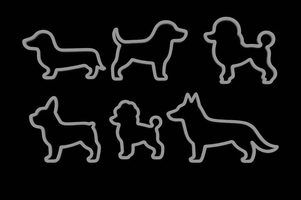 Zestaw foremek do ciastek Pieski 6 szt| wykrawacze do pierników