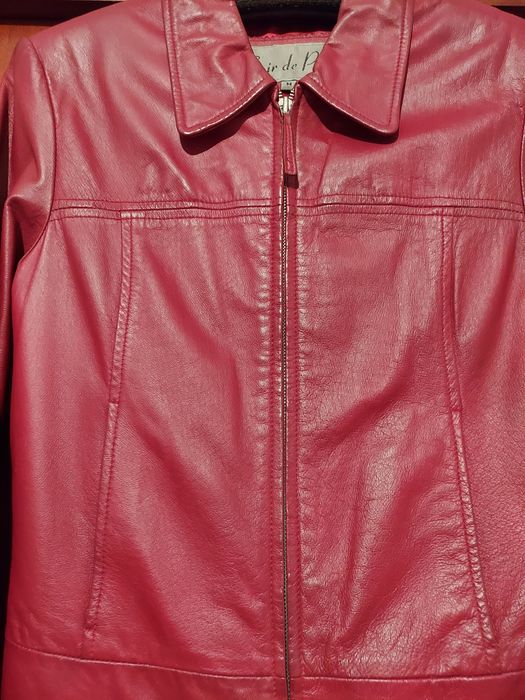 Casaca Bordeaux de pele da Cuir de Paris, tamanho S