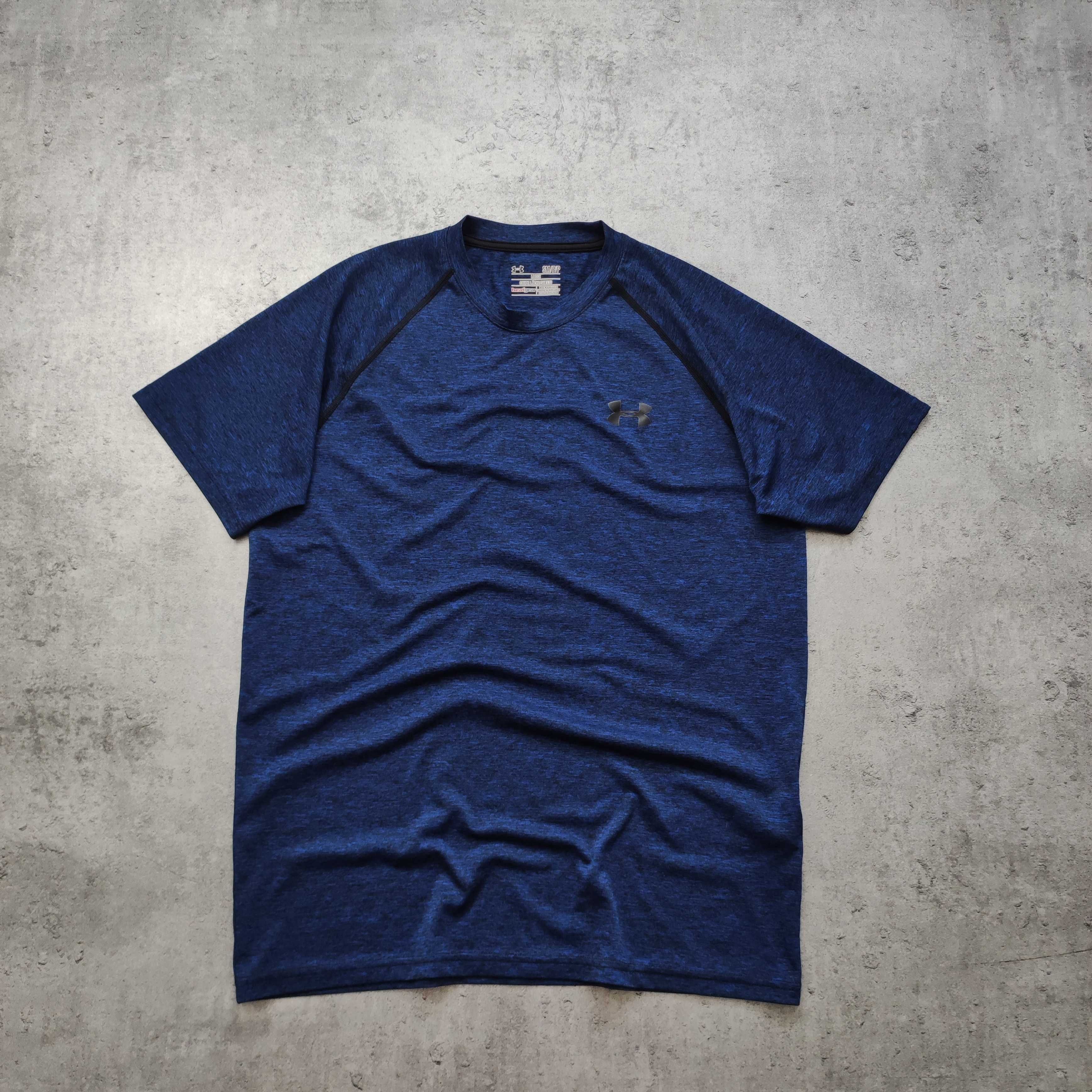 MĘSKA Koszulka Sportowa Granatowa PREMIUM Under Armour HeatGear Logo