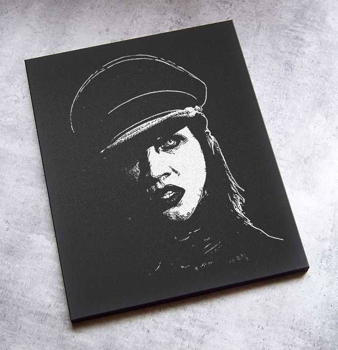 Marilyn Manson Obraz ręcznie grawerowany na blasze Staloryt