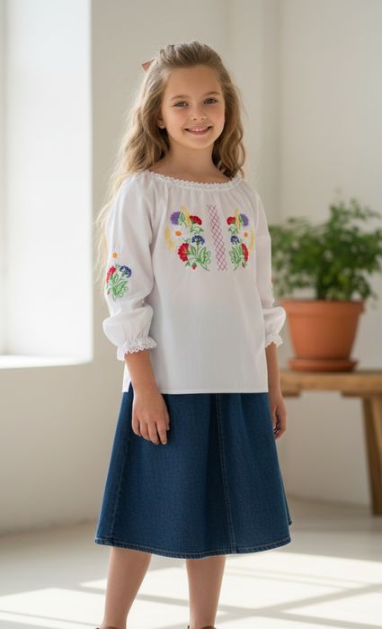 Вышиванка для девочки – Элегантная и Яркая! ( 8 - 10 лет)