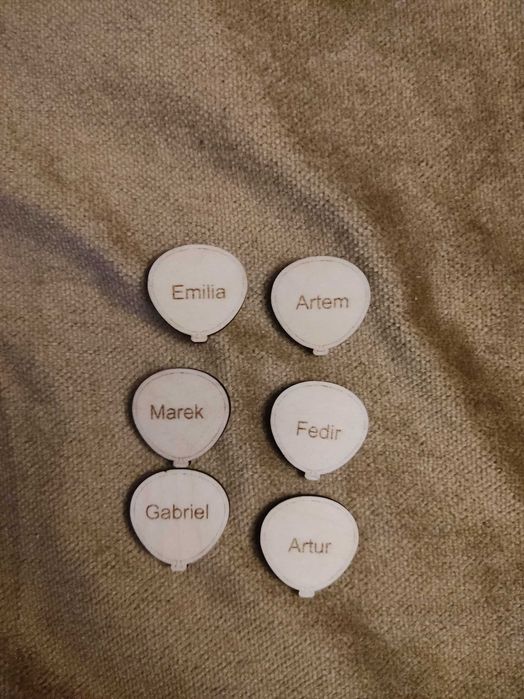 Drewniany balon grawer imię 2cm 10szt