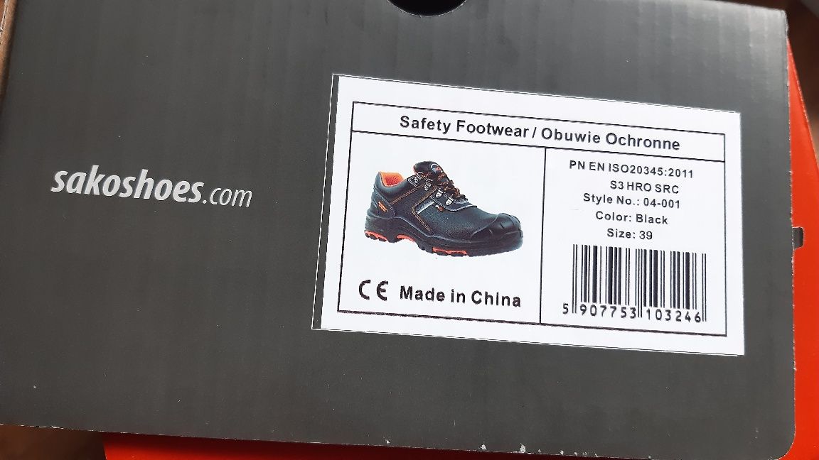 Buty robocze ochronne nowe sako safety footwear 39