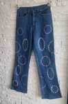 Spodnie jeansy dzwony styl vintage  Maria Biankarozm.S-M print koła ce