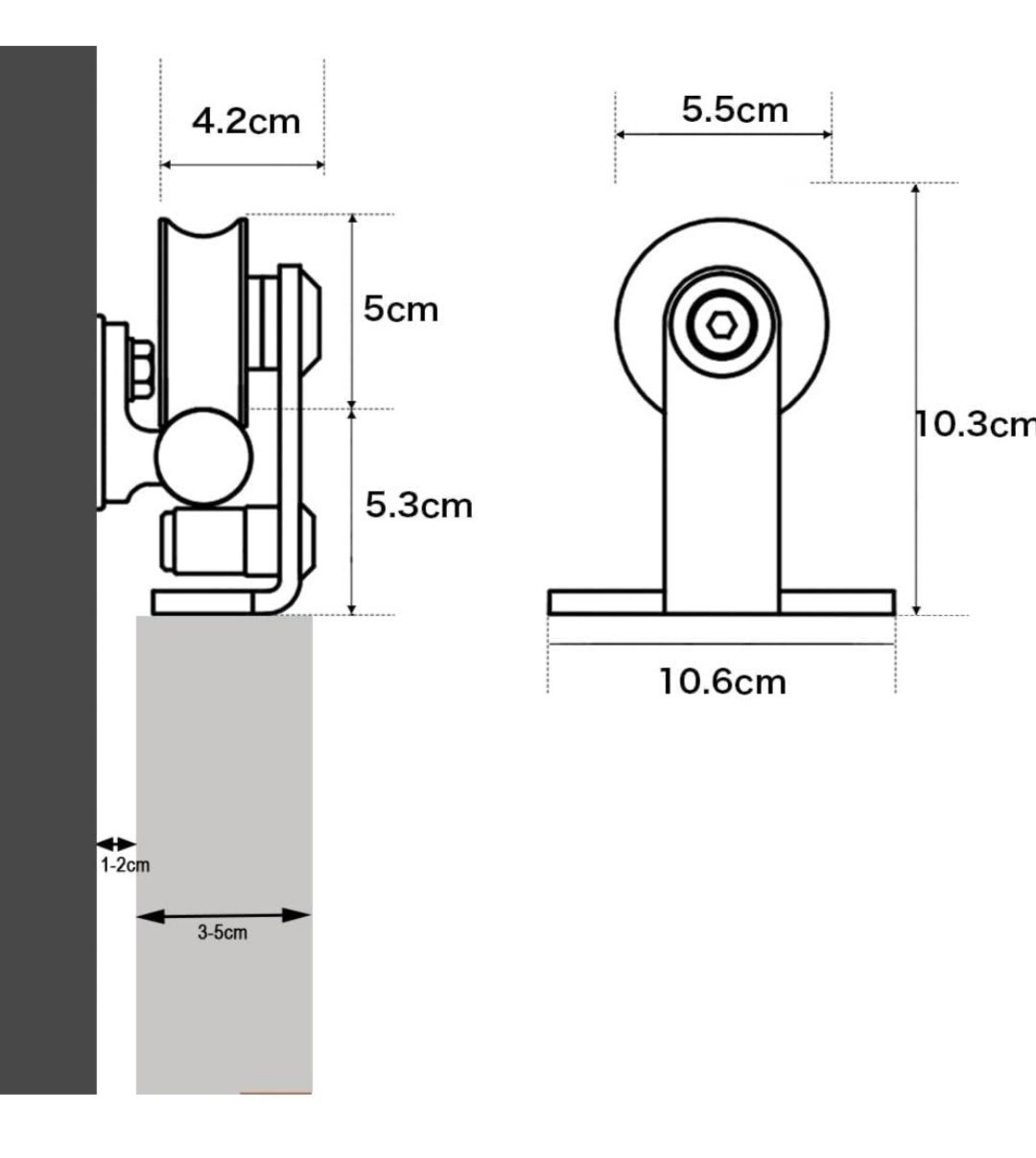 zestaw okuć do drzwi przesuwnych 150 cm