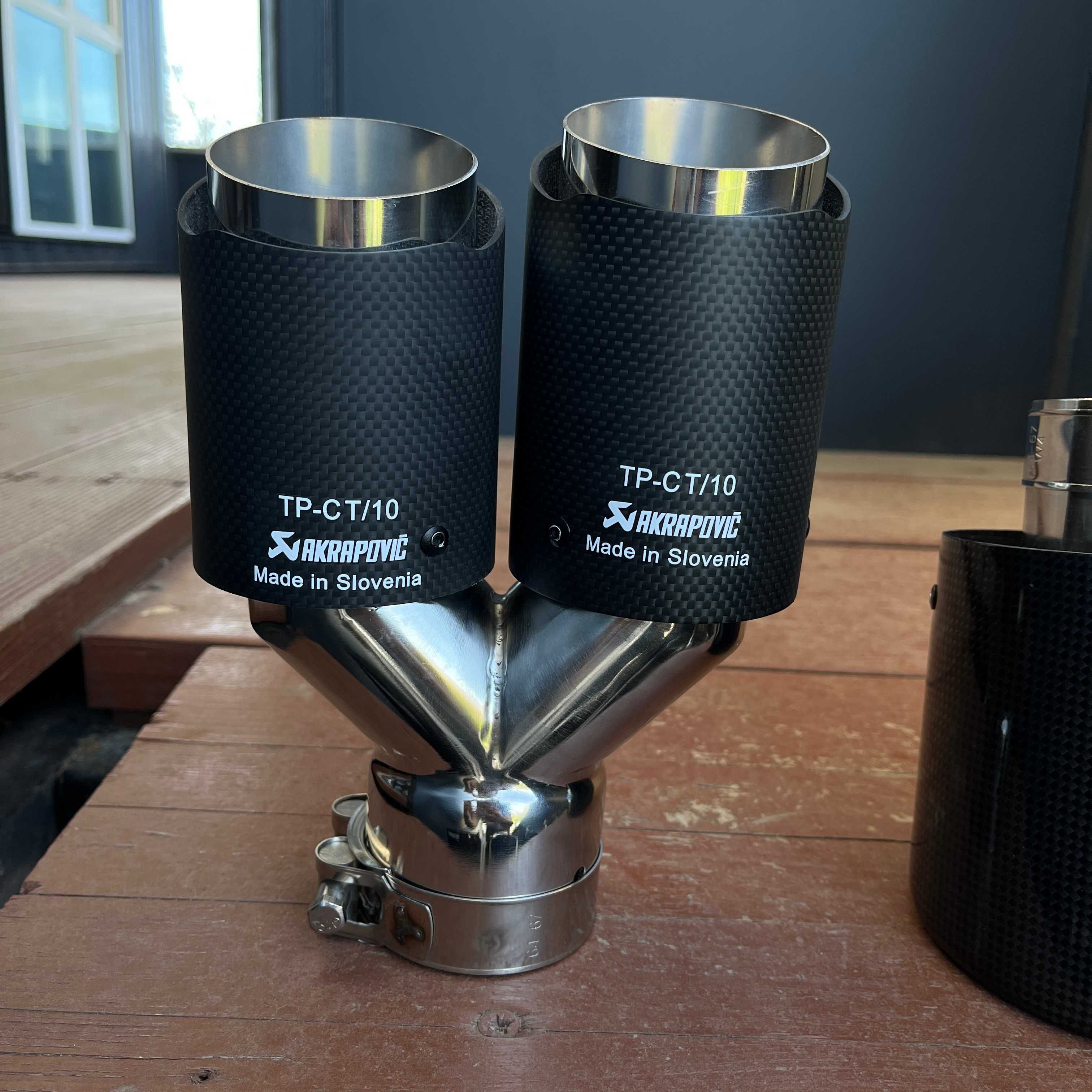 Универсальные новые насадки на выхлопную Akrapovic тюнинг в наличии