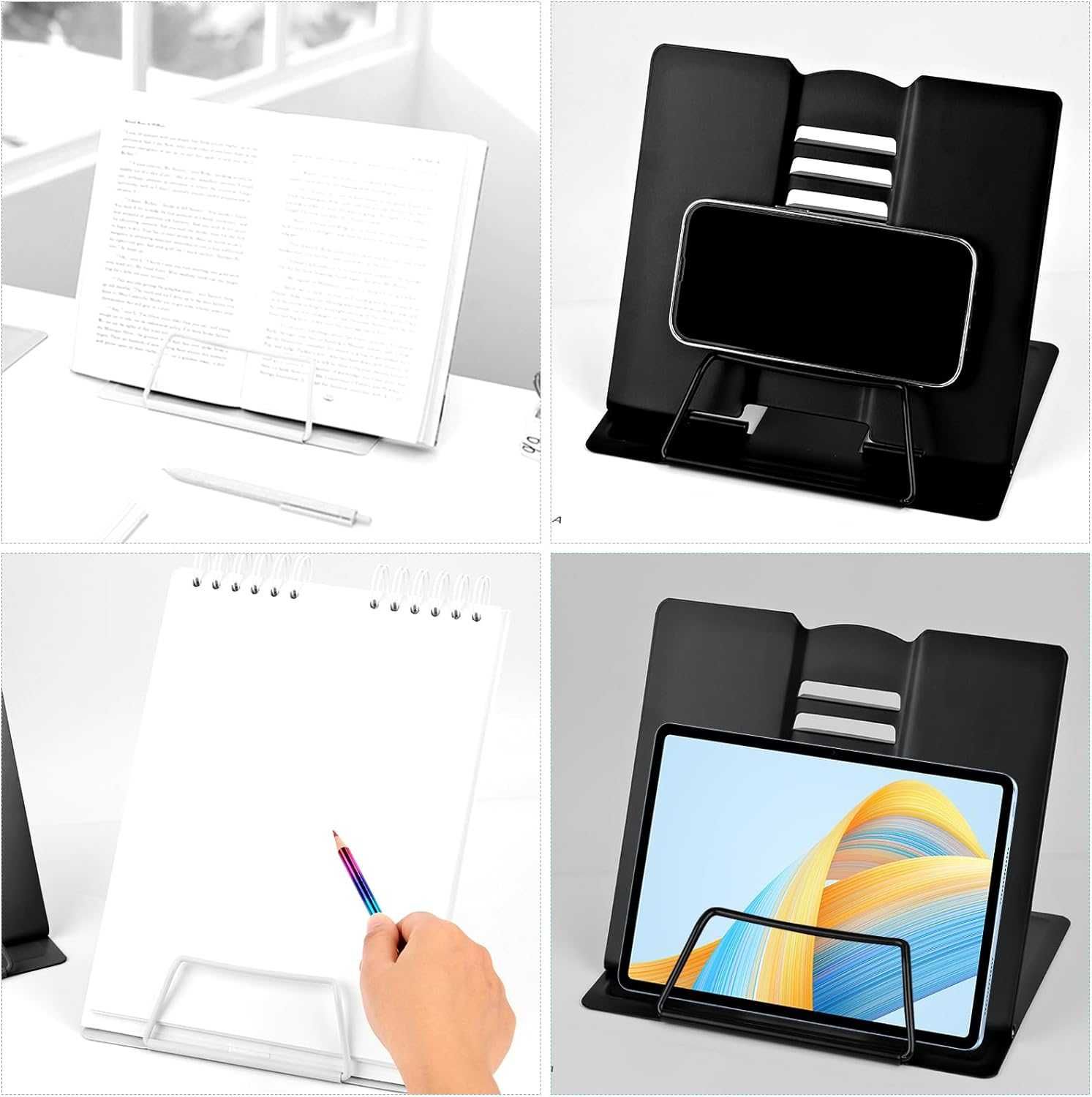 Suporte de livros e tablet ajustável e portátil -20,8 x 18,5 cm - NOVO
