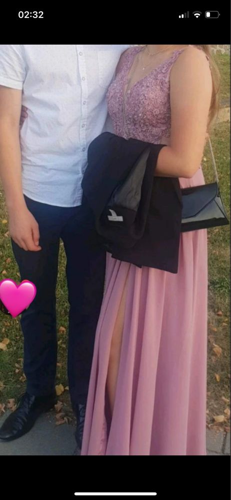 Sukienka dluga rozowa elegancka