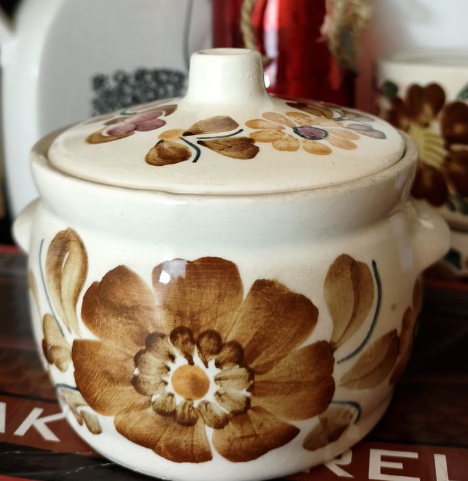 Miseczka z pokrywką -fajans Włocławek