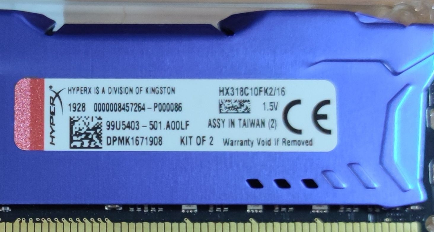 Kingston HyperX Fury Blu DDR3-1866 MHZ 16GB (2X8GB) (HX318C10FK2/16)