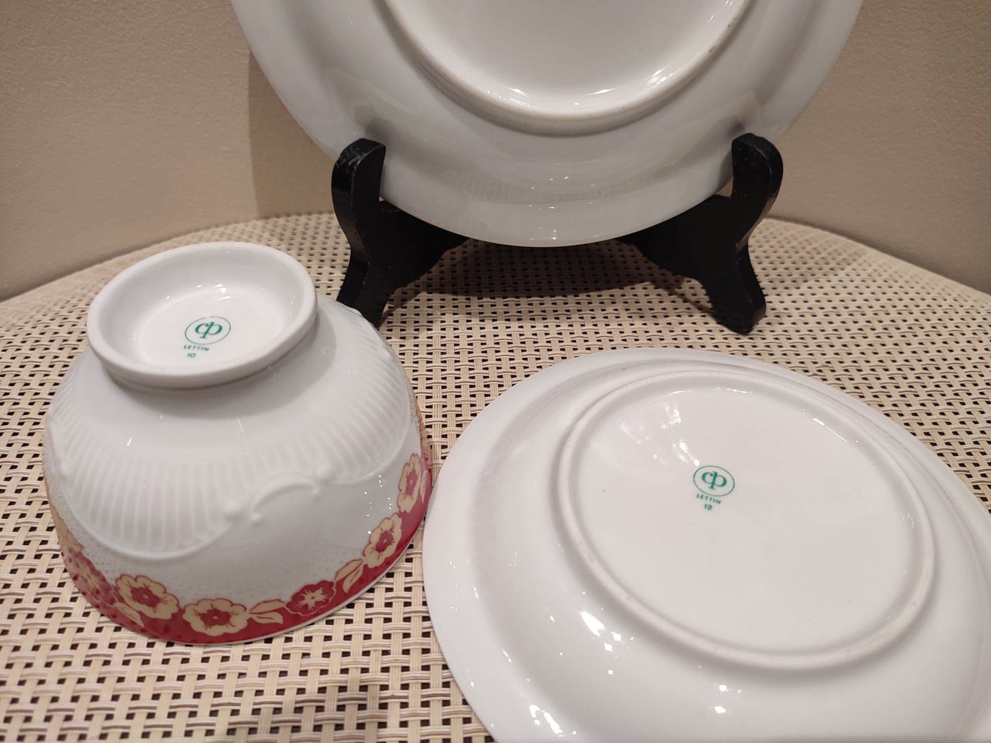 Śliczne stare trio porcelana Lettin