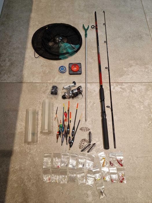 Zestaw wędkarski, wędka, kołowrotek + akcesoria