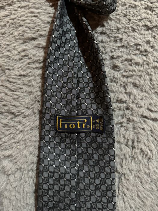 Krawat elegancki we wzorki szary Piotr