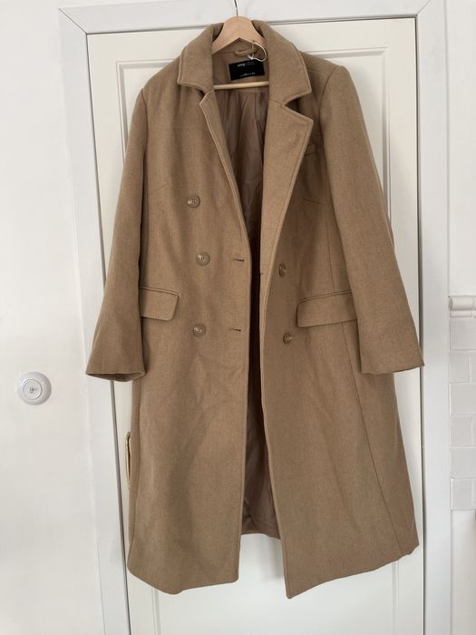 Karmelowy brazowy płaszcz 44