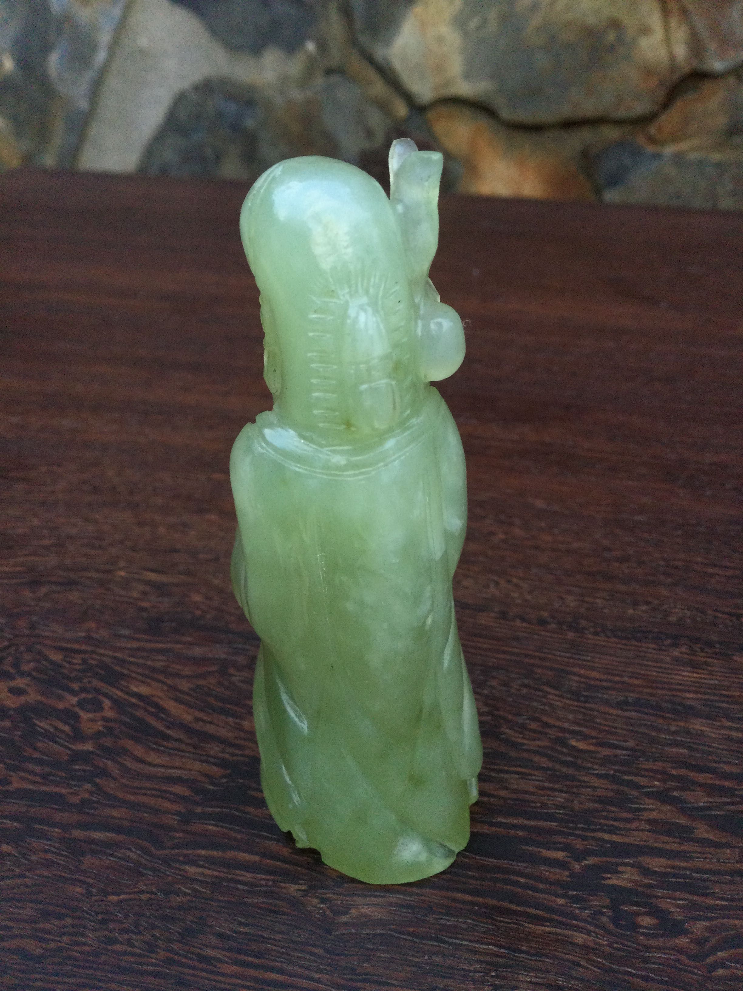 Escultura Jade Imperial Divindade Chinesa Séc XIX China 8,5 cm