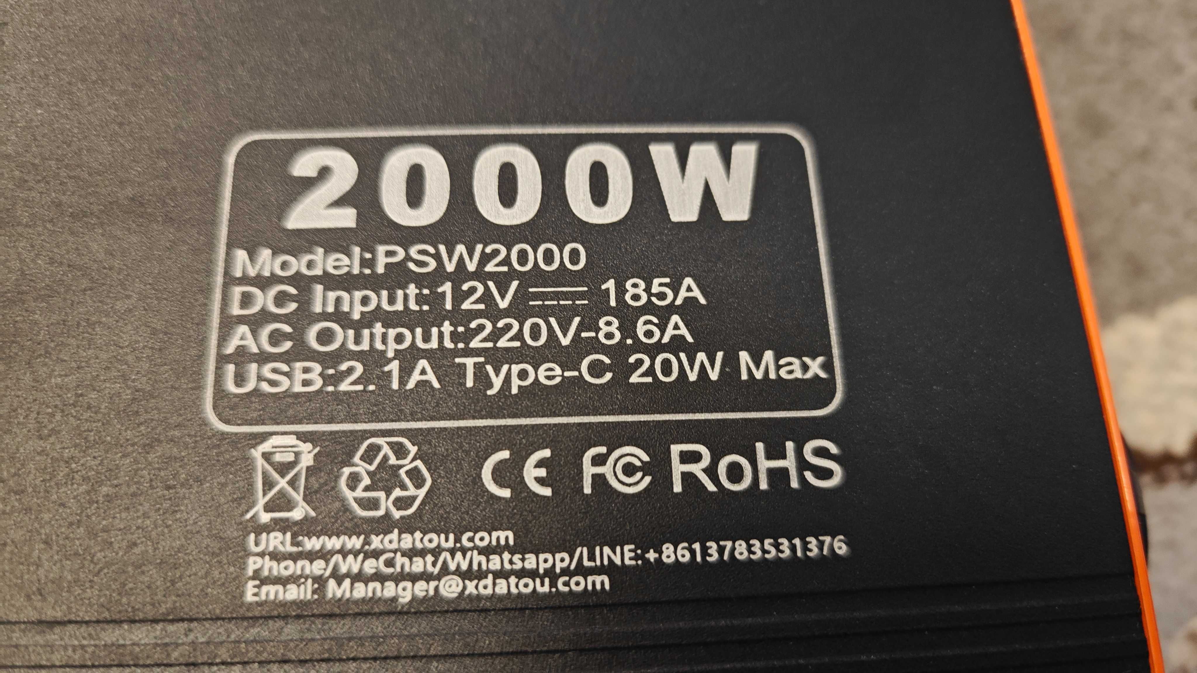 Продам инвертор Datouboss EU PSW-2000W 12-220 В