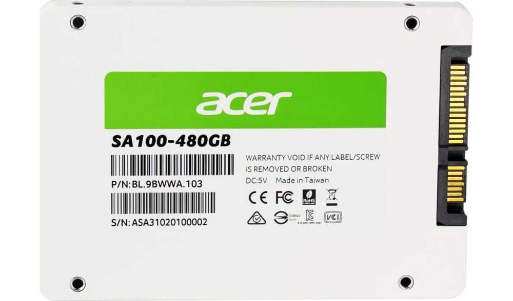 SSD-накопичувач 2.5" SATA 480GB Acer SA100 (BL.9BWWA.103)