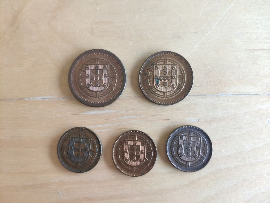 5 centavos 1921, 2 centavos 1920, 1 cent de 1917 e 1918 (2)