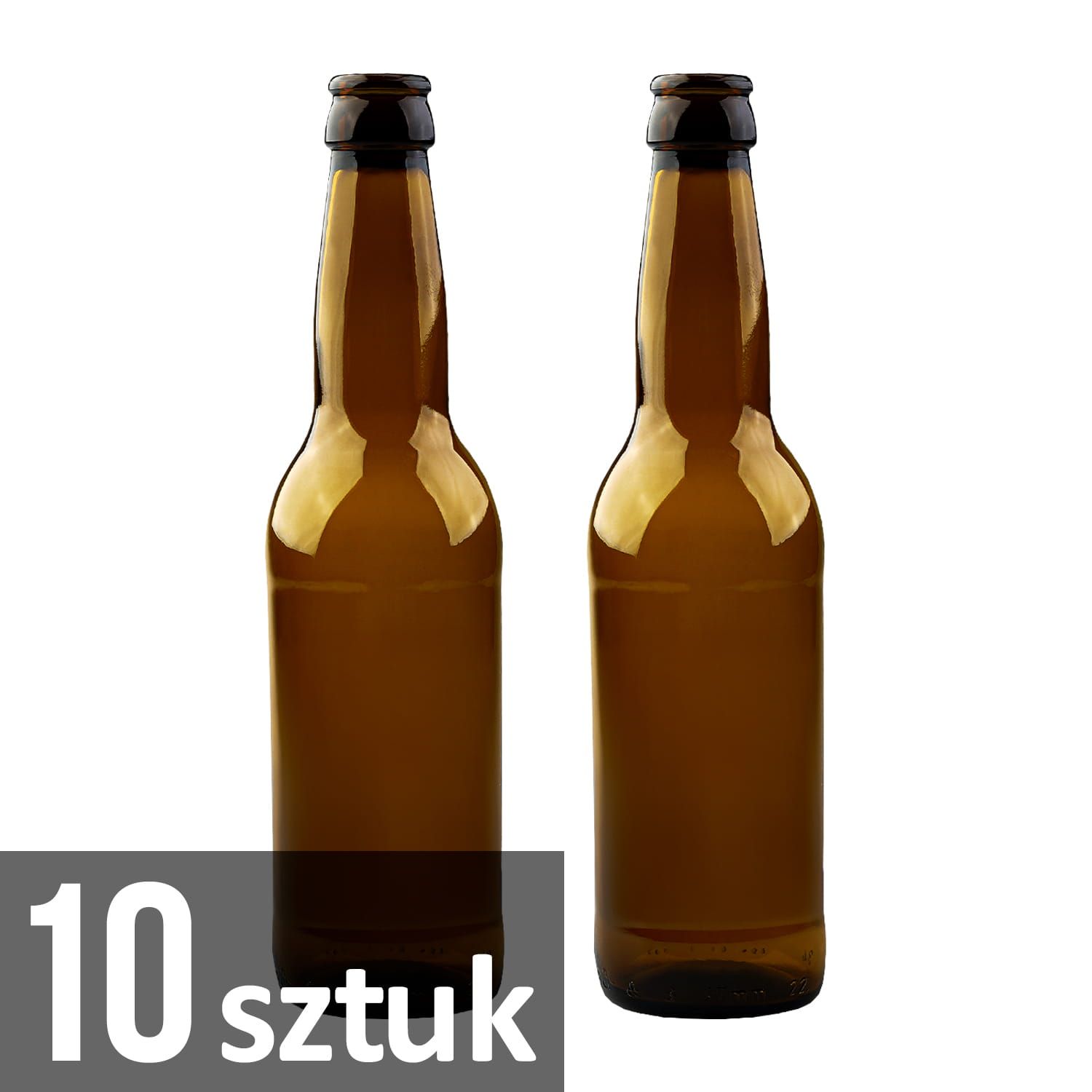 10x butelka na PIWO CYDR - 330 ml - 0,33 l - brązowa