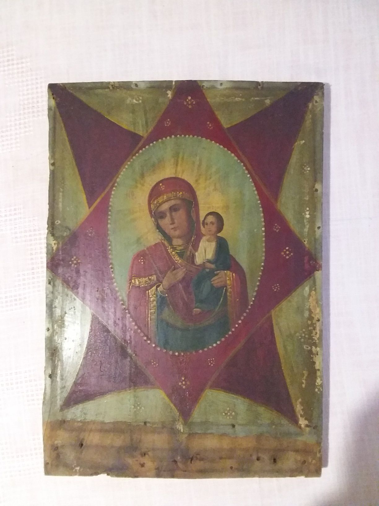 Старинная икона "Неопалимая Купина "