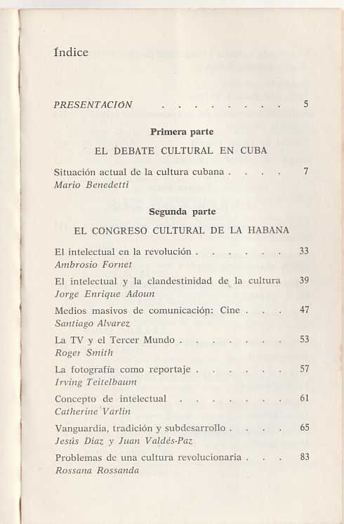 Literatura y arte nuevo en Cuba-Benedetti; Carpentier; Cortazar