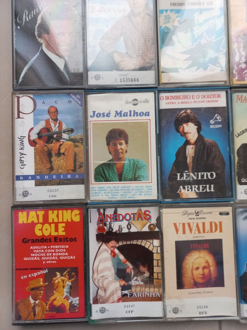 21x cassetes de musica quim barreiros , emanuel ,jose malhoa julio igl