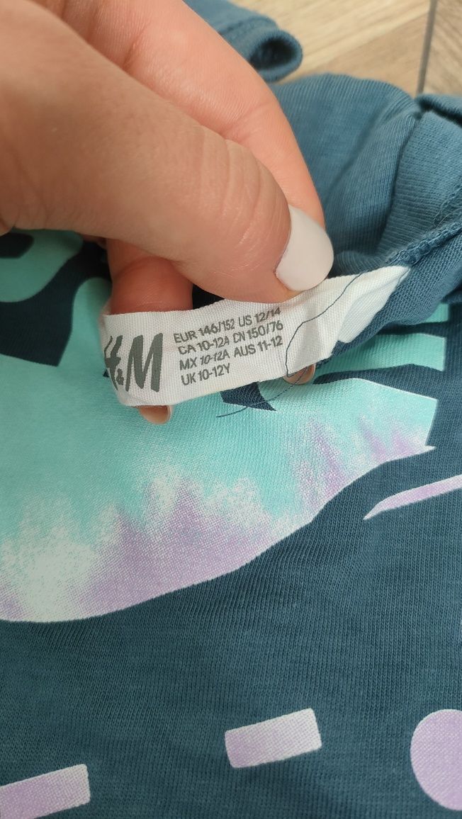 Niebieski T-shirt H&M r. 146/152