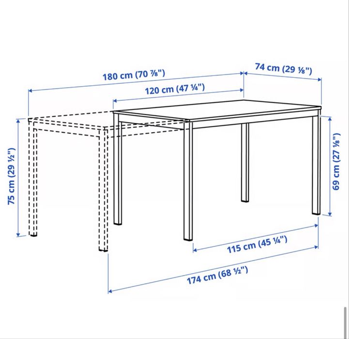 Mesa branca extensivel IKEA