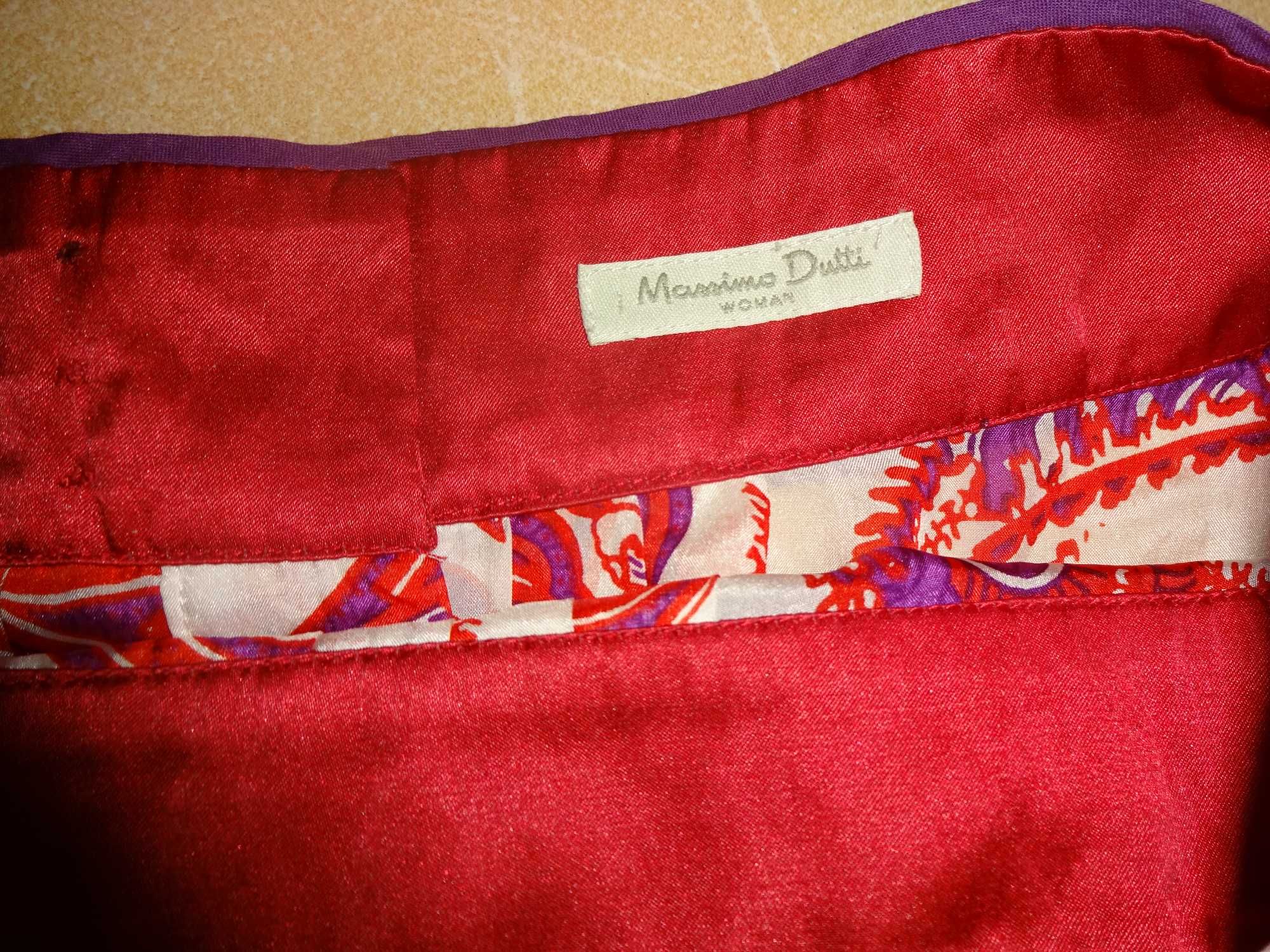 Massimo Dutti 100% Silk jedwabna letnia bluzka zapinana na szyji M