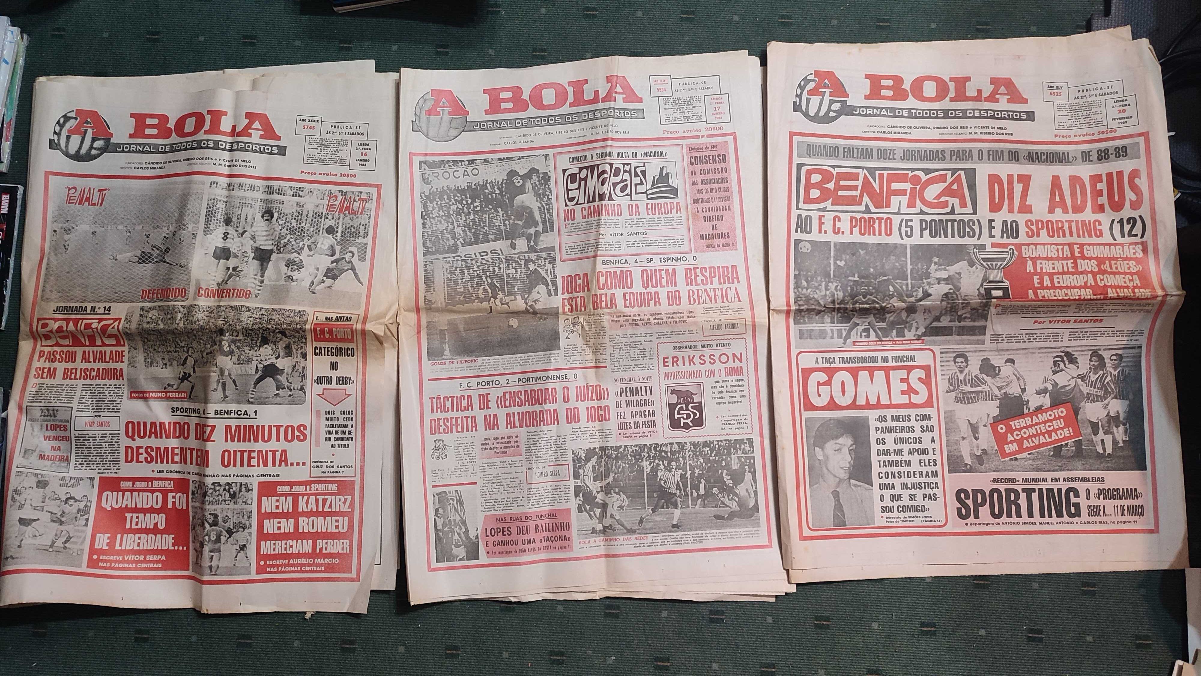Lote 12 Jornais A Bola - Anos 80