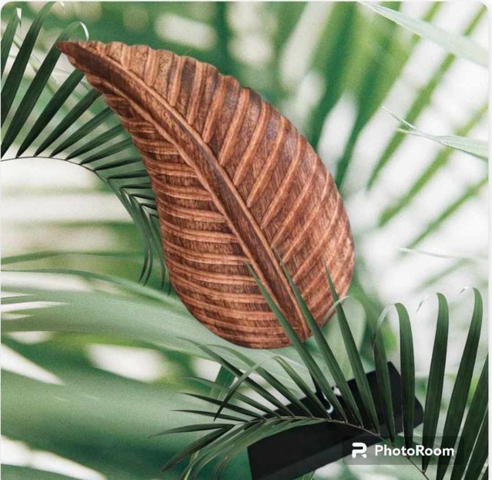 Sinsay drewniana dekoracja liść loft boho NOWA