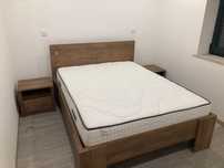 Cama de Casal + Colchão + 2 Mesas de Cabeceiras + 2 Candeeiros