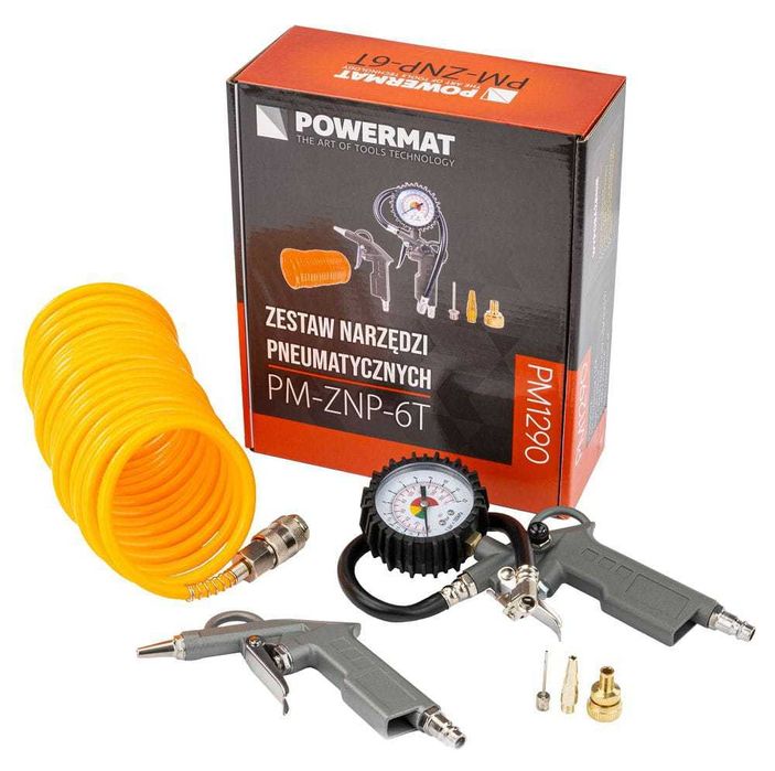 POWERMAT Zestaw Narzędzi Pneumatycznych Sprężarki Akcesoria 6el PM1290