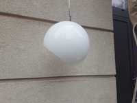 Lampa wisząca KULA 30cm ze szkła MURANO GLASS biały połysk 1x150W LED