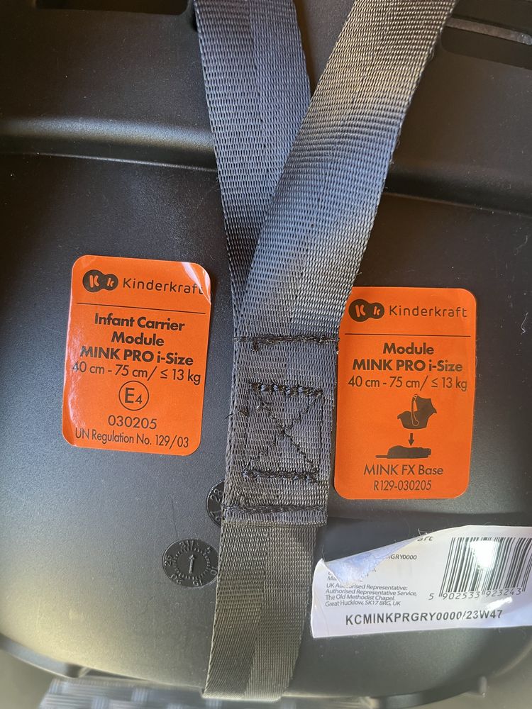 Fotelik kinderkraft z bazą Isofix do 13 kg (40-75cm)