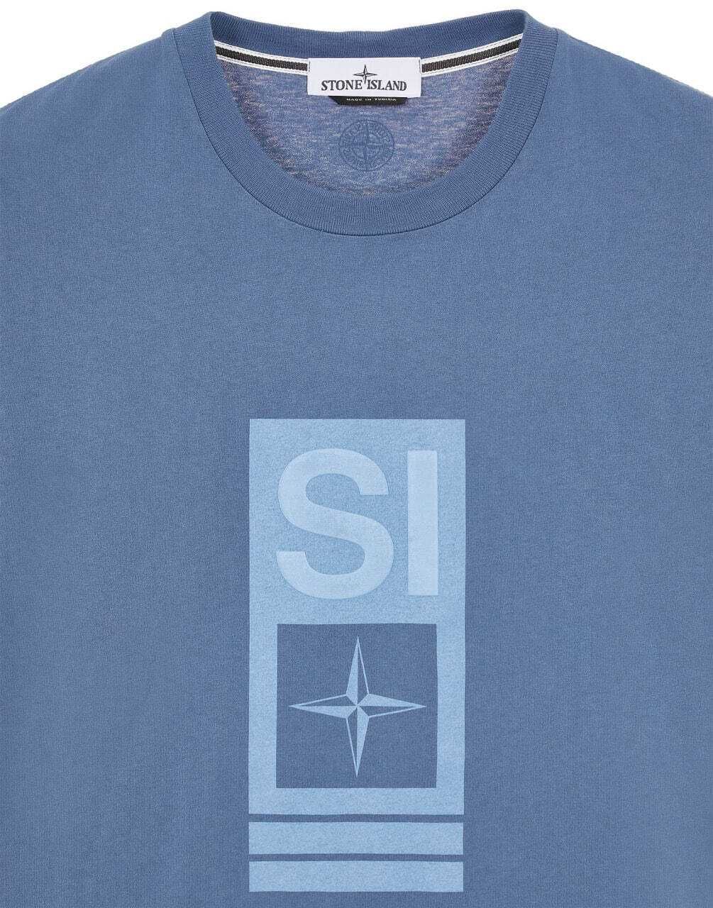 Футболка STONE ISLAND 2NS92 'Abbreviation One' Print T-shirt Avio Blue