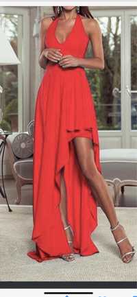 Czerwona sukienka asymetryczna rozmiar 36
