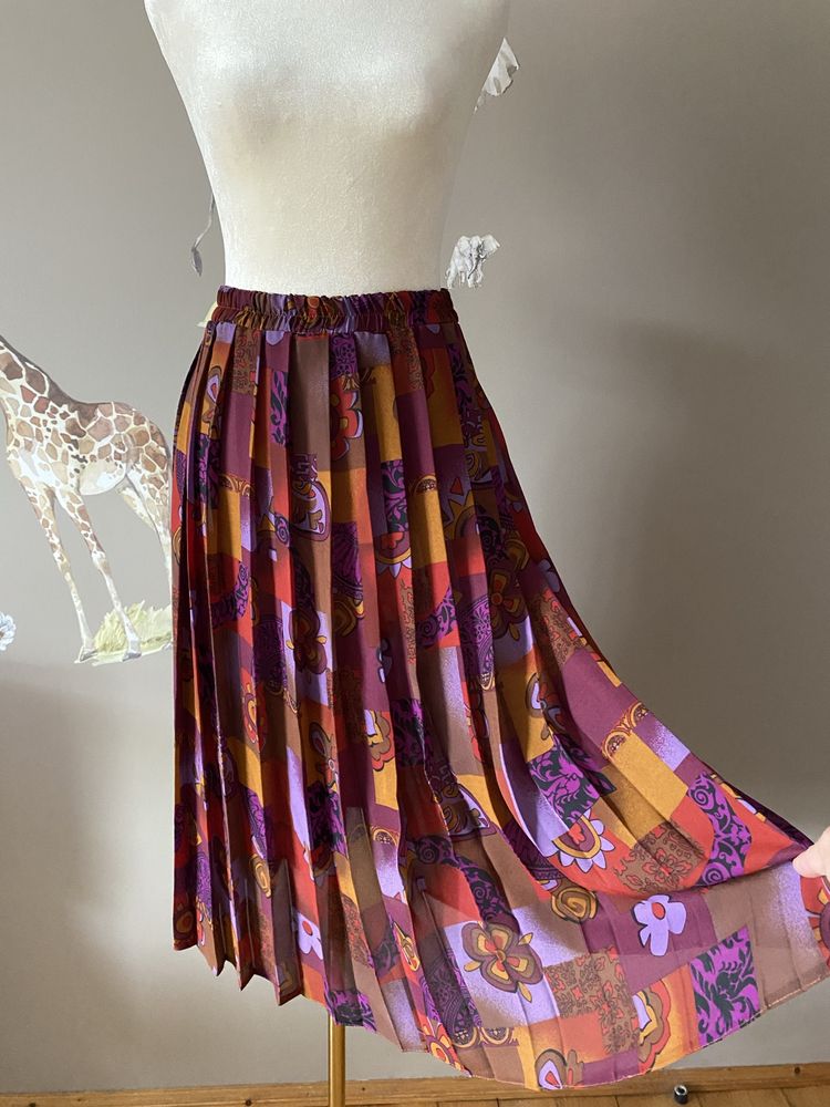 Spódnica retro vintage ręcznie malowana z cypru XL 42