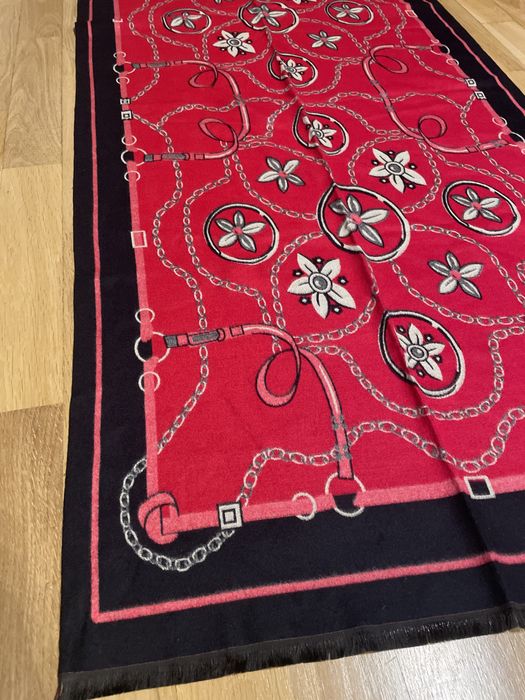 Piękny ciepły gruby szal wiskoza wełna ciężki idealny prezent święta