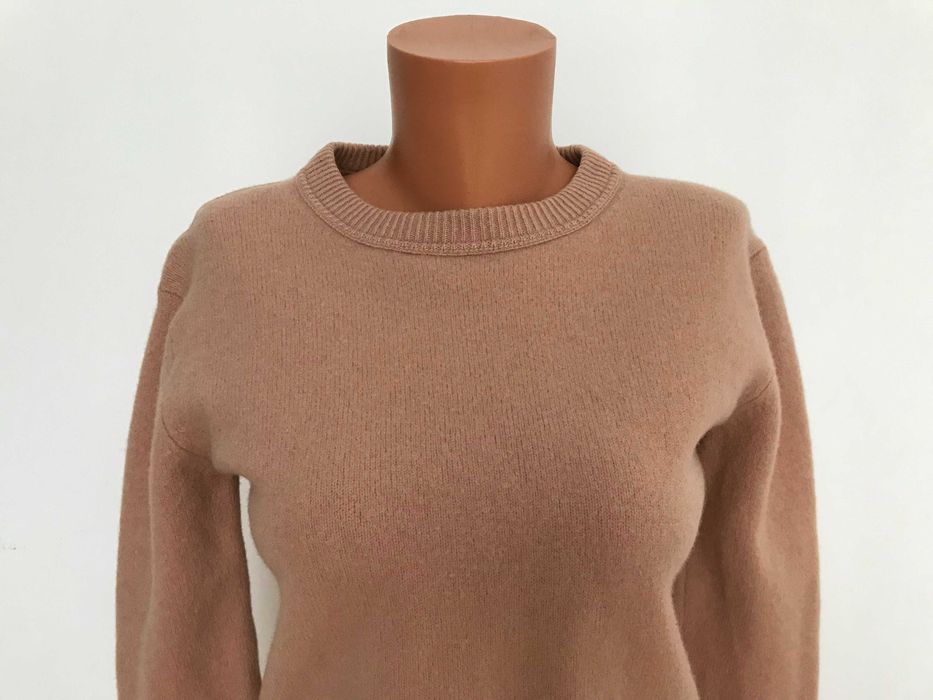 Sweter Beżowy Gruby Ciepły 100% Wełna