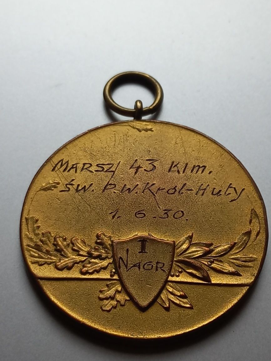 Królewska Huta (Chorzów) - medal, I miejsce, marsz 43 km, 1930 r.