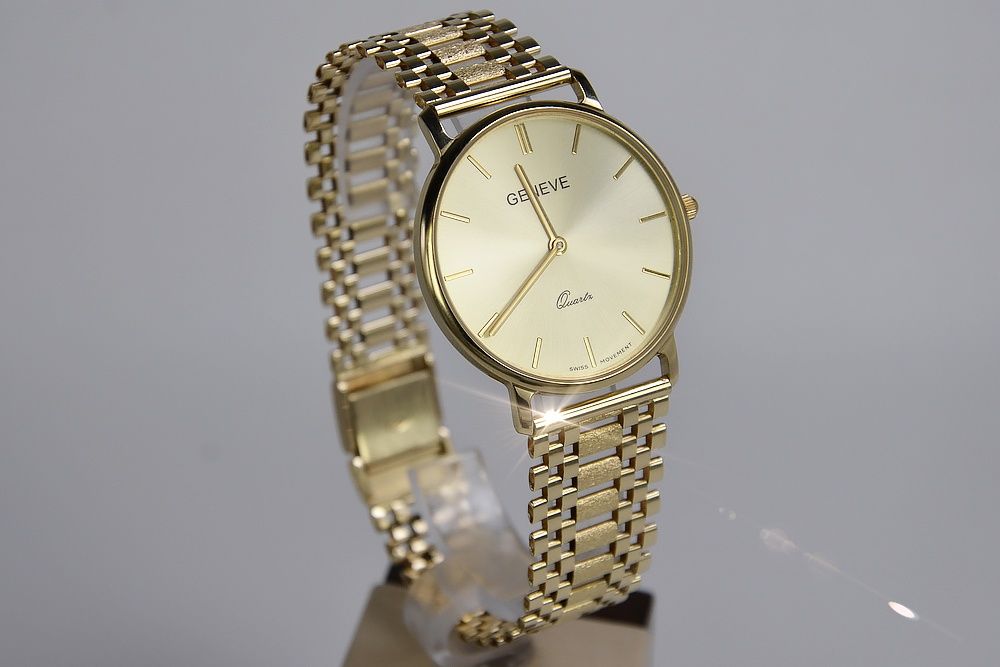 Złoty zegarek 14k 585 z bransoletą męski 14k Geneve mw004y&mbw001y W