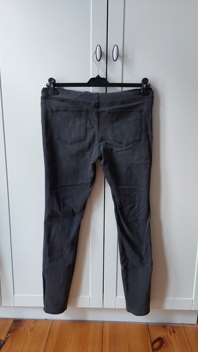 Spodnie jeansy ciążowe h&m czarne grafitowe M