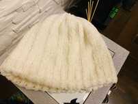 Czapka biała zimowa czapa beret basic Vinted boho