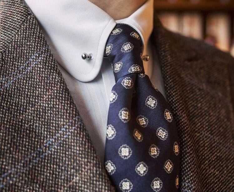 Srebrne złote szpilki collar pins do kołnierzyka koszula pincollar