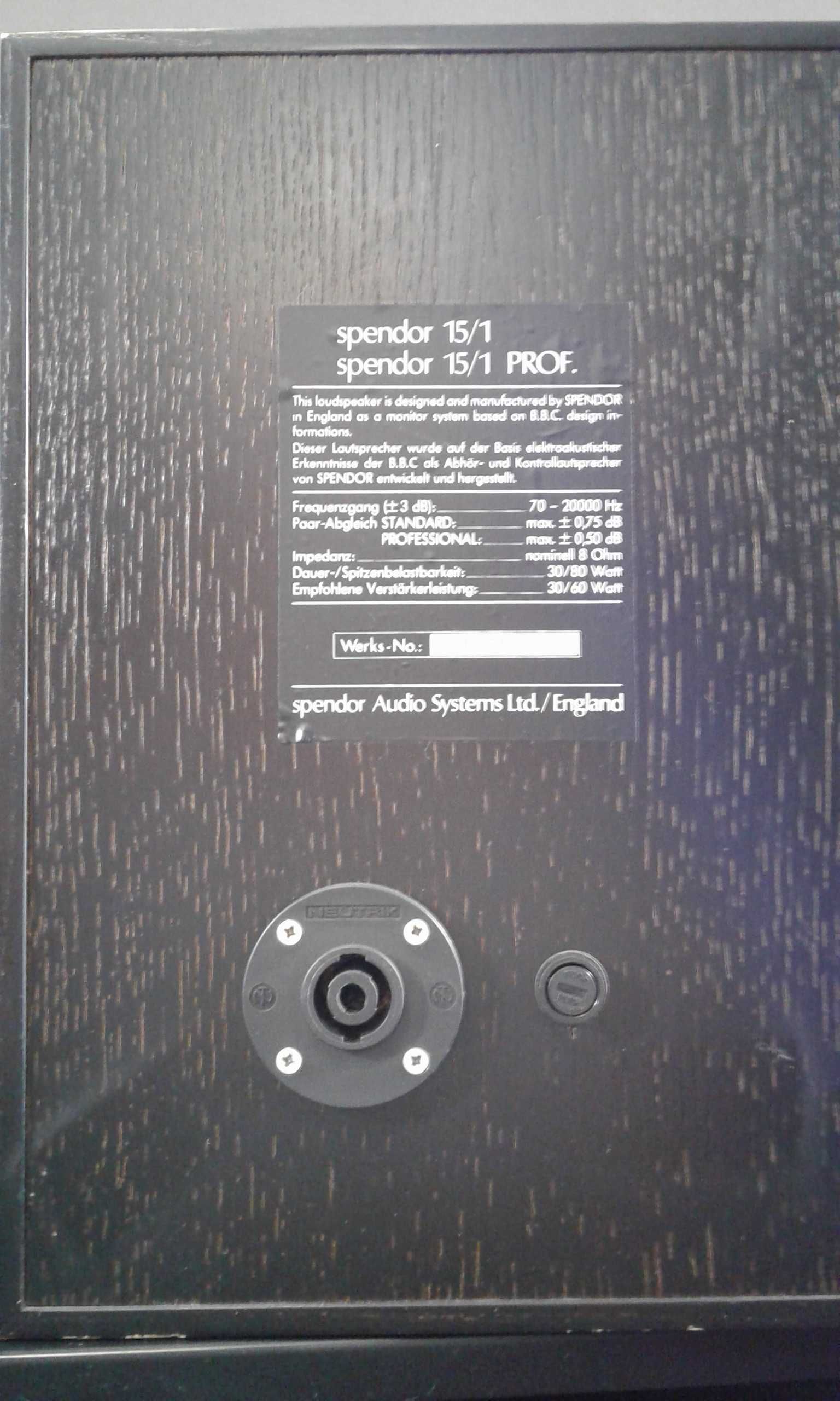 SPENDOR 15/1 PROF.+aktywne wzmacniacze,audiofil