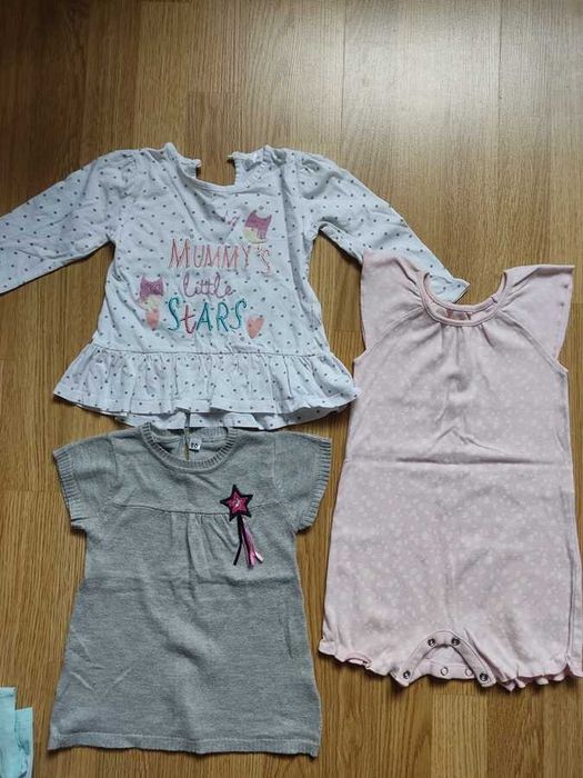 Zestaw ubrań paczka paka dla dziewczynki niemowlaka 80 86