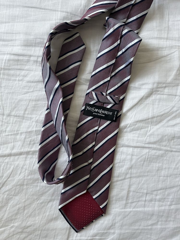 Pięć markowych krawatów krawaty premium Lanvin YSL vintage retro